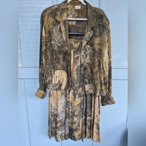 VTG 90s 2 Piece Bomber Jacket and Maxi Skirt Set in Earthy Tones M/L Hippie Boho